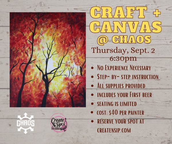 Celebrate September’s First Thursday at Chaos tonight.We are pairing up with the